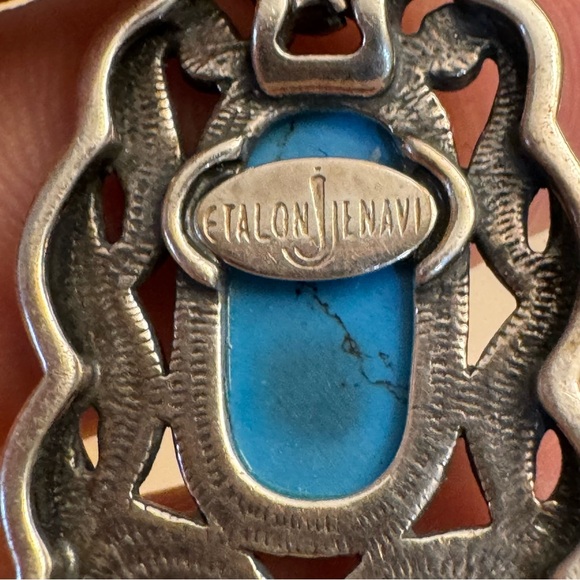 Beautiful Vintage Etalon Jenavi Turquoise Sterling Pendant - Picture 6 of 8